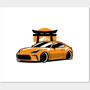 Yellow GR86 JDM Mountain Posters and Art